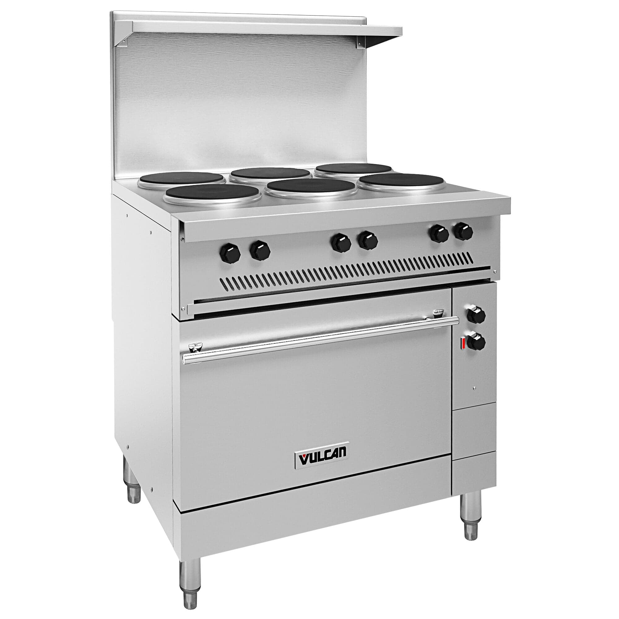 Vulcan EV36S-6FP208 36" Cuisinière série Endurance électrique avec 6 plaques françaises et base four - 208V, 17 kW