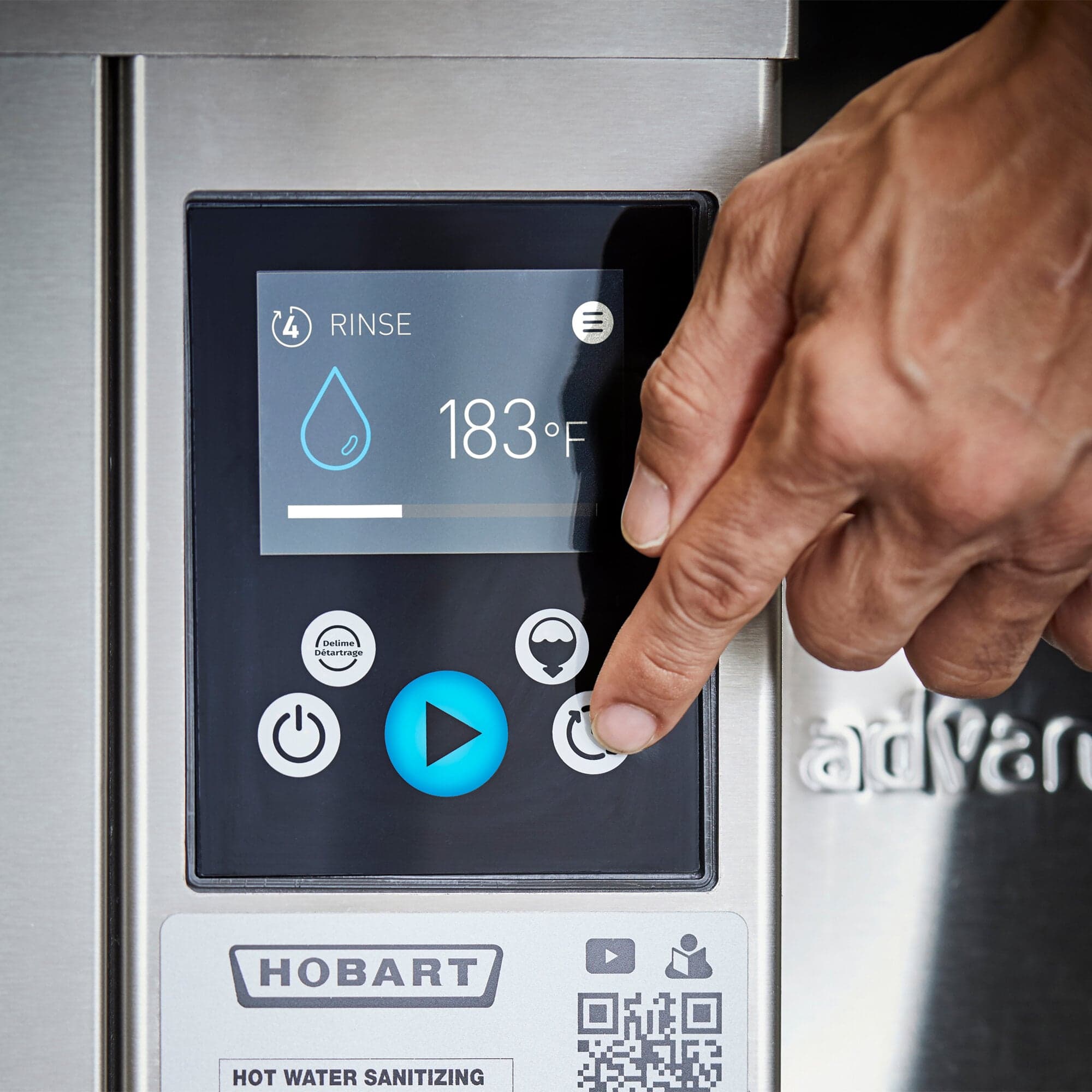 Hobart AM16-BAS-2 Lave-vaisselle haute température sur base à porte électrique avec chauffe-eau d'appoint - 208-240V, 3 Phase — image 6