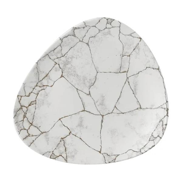 CHURCHILL KTAGTR9 - Assiette plate triangulaire - Studio Prints Kintsugi - 9 po - Gris agate
