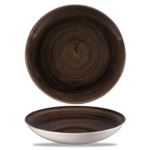 CHURCHILL PAIBEVB91 Assiette creuse - Stonecast Patina Iron Black - 40 oz - 9 3/4 po dia. x 1 3/8 po H - Fer noir