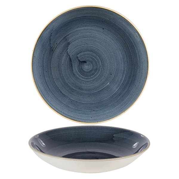 CHURCHILL SBBSEVB71 Assiette creuse - Stonecast Blueberry - 15 oz - 7 1/8 po dia. x 1 1/8 po H - Bleuet