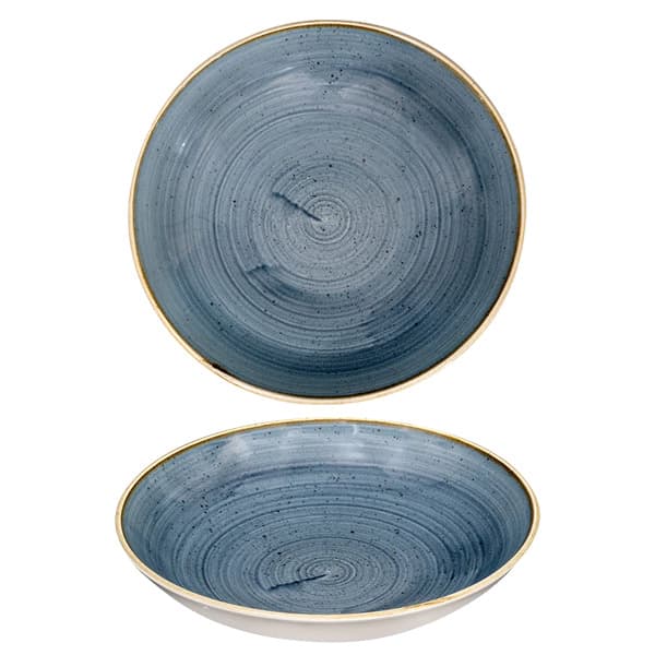 CHURCHILL SBBSEVB91 Assiette creuse - Stonecast Blueberry - 40 oz - 9 3/4 po dia. x 1 3/8 po H - Bleuet