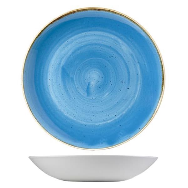 CHURCHILL SCFSEVB71 Assiette creuse - Stonecast Cornflower Blue - 15 oz - 7 1/8 po dia. x 1 1/8 po H - Bleu bleuet