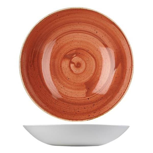 CHURCHILL SSOSEVB91 Assiette creuse - Stonecast Spiced Orange - 40 oz - 9 3/4 po dia. x 1 3/8 po H - Orange épicée