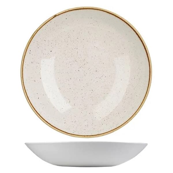 CHURCHILL SWHSEVB91 Assiette creuse - Stonecast Barley White - 40 oz - 9 3/4 po dia. x 1 3/8 po H - Blanc d'orge