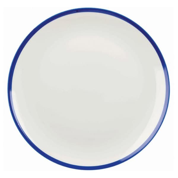 CHURCHILL WHBBEV111 Assiette plate - Retro Blue - 11 5/16 po - Blanc, liseret bleu