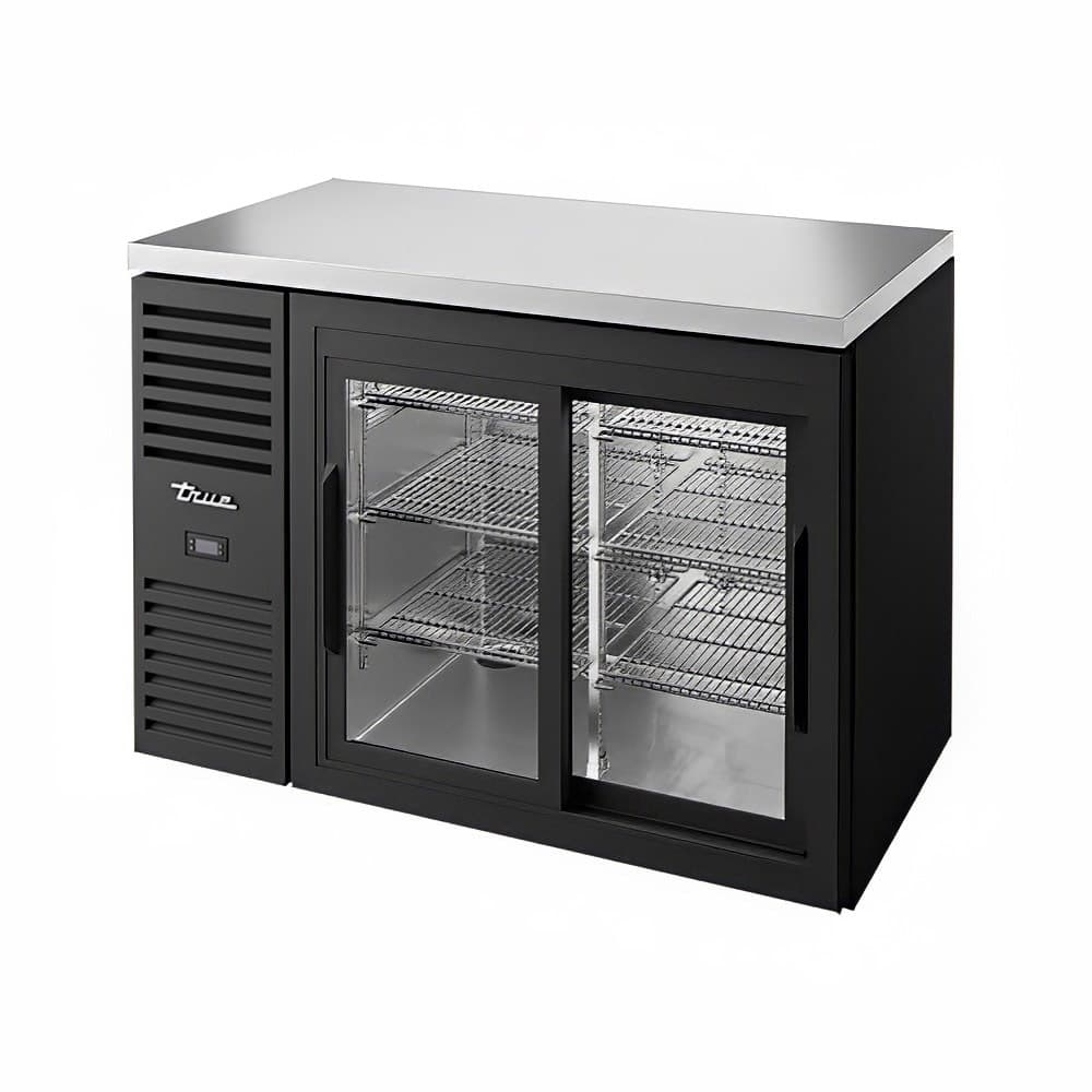 True TBR48-RISZ1-LB-11-1 - Réfrigérateur bar - 48 po - 2 portes coulissantes en verre - Noir